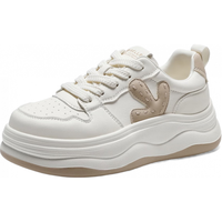  BeLLE/百丽 厚底增高 女士休闲板鞋 米白/杏 38