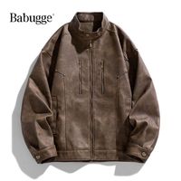 Babugge 复古机车 男士皮衣