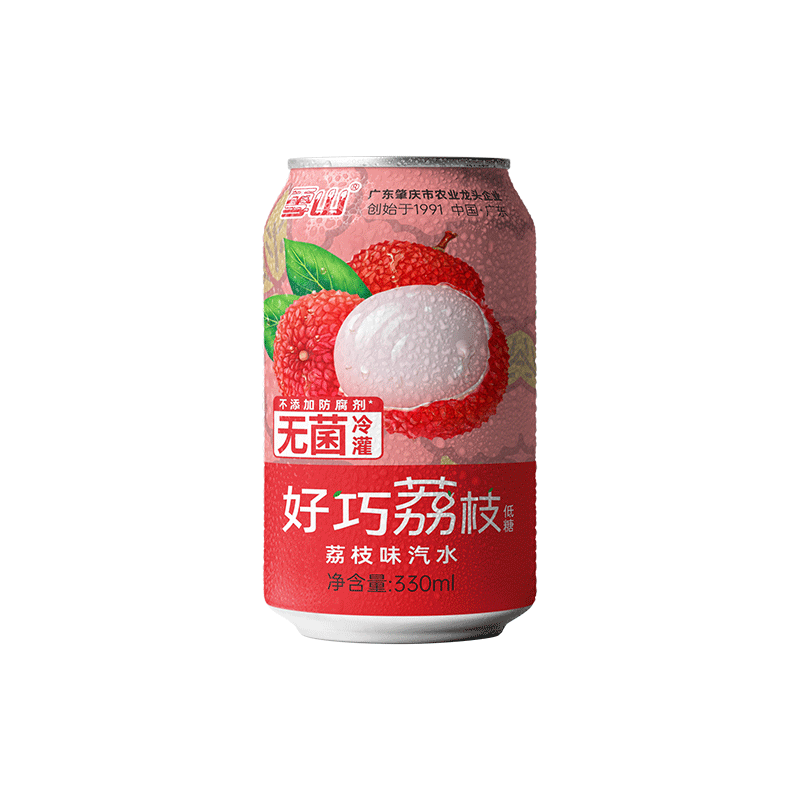 好巧 荔枝味 0脂低糖 330ml*6罐 碳酸饮料