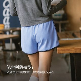 马登 复古刺绣 女士短卫裤