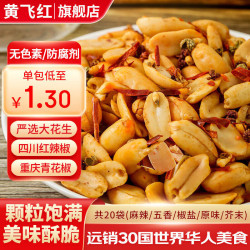 黄飞红 麻辣花生米坚果炒货办公室休闲零食露营聚会下酒菜 混合口味25g*20袋