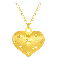  CHOW TAI SENG/周大生 双面爱心吊坠 18K金项链