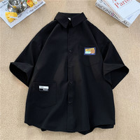 东方骆驼 男士短袖衬衫 潮牌宽松情侣半袖衬衣