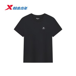 特步 纯棉吸汗 儿童短袖T恤