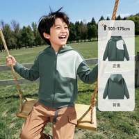ANTA/安踏 防风保暖 儿童连帽外套 户外绿-4