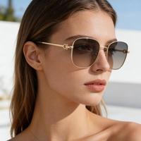 Salvatore Ferragamo 复古大框渐变墨镜 男女同款 经典logo