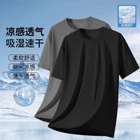 短袖t恤男款2026夏季透气 网眼短袖2件装