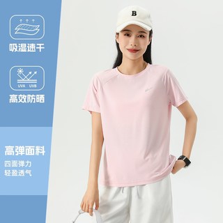  WARRIOR/回力 冰丝速干 女士运动T恤 粉色升级款 M