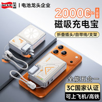 飞毛腿 磁吸充电宝20000毫安京东自营带插头移动电源便携苹果小米户外储能电源