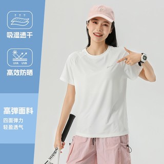  WARRIOR/回力 冰丝速干 女士运动T恤 白色升级款 S