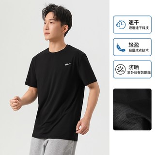  WARRIOR/回力 冰丝速干 女士运动T恤 398黑色 L