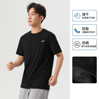  WARRIOR/回力 冰丝速干 女士运动T恤 398黑色 L