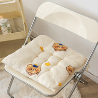 勋阳宇乐 毛绒久坐办公室座垫 防滑底米黄熊头 45x45cm