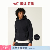 PLUS会员：HOLLISTER 小海鸥图案美式抓绒套头连帽卫衣26春男装322-6147 黑色 M (180/100A)