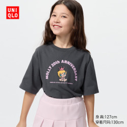 优衣库 泡泡玛特印花 女童短袖T恤 160