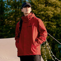 Pioneer Camp 朱雀冲锋衣女硬壳春季户外登山服防风防水外套男爬山徒步情侣装 男款朱雀红 硬壳守护