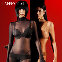  Limerence M/涞觅润丝 丝滑光泽 女士连体衣 黑色油亮 L 5D闭裆-蝉翼丝-L码(170-185cm)