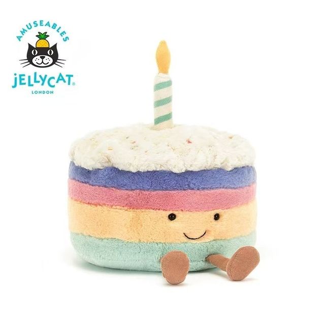 邦尼兔 趣味彩虹生日蛋糕毛绒玩具公仔娃娃生日礼物
