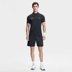 FILA 男装男式Polo衫男士网球运动透气翻领基础日常针织短袖上衣