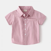 WELLKIDS 夏季新款中小男童棉质短袖衬衫