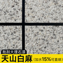 以琛 定制批刮大理石漆真石漆外墙漆仿石漆艺术涂料水包砂凹槽修补室内天山白麻(含砂多彩中涂+面漆+罩