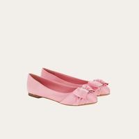 限尺码：Salvatore Ferragamo FERRAGAMO Varina 缎面蝴蝶结装饰女式芭蕾平底鞋