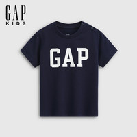 Gap 男女童2026春季新款logo纯棉短袖T恤儿童装上衣 海军蓝 893458/ 867583 130 cm(8-9岁)亚洲尺码