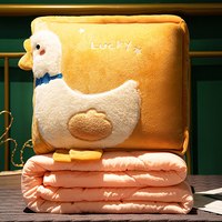 爱情天梯 抱枕被子两用加厚办公室折叠午睡枕头毯子