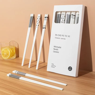 欢喜严选 陶瓷筷子ins轻奢风 5双礼盒装