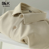 班尼路 S&K系列男士POLO衫列美式休闲风夏季挺括抗皱翻领潮流简约百搭 -卡其#纯色 L