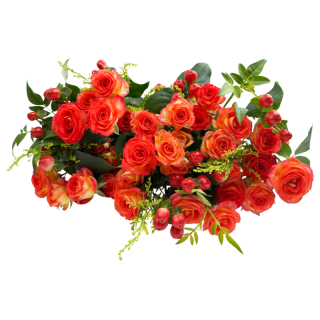 京东鲜花 源头直发 鲜花+多头玫瑰+红豆+配草