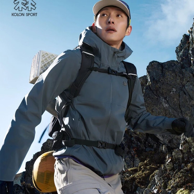 PLUS会员：KOLON SPORT 风脊 男士防风防水软壳衣 LHJK6MNT05