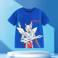 奥特曼 儿童短袖T恤赛罗奥特曼男童棉夏季半袖上衣