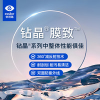 依视路 1.67钻晶膜致2片+送镜框