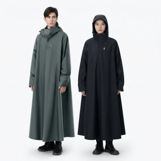 溥畔 防暴雨加厚成人雨衣+按扣领口+双袖口+可调节魔术贴