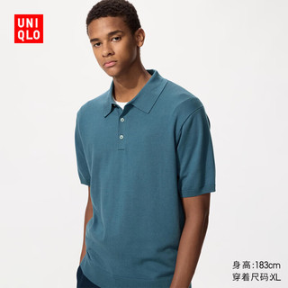  UNIQLO/优衣库 可机洗 男士Polo衫 64 湖蓝色 3XL