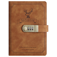  FARAMON/法拉蒙 带锁 复古密码本 棕色-麋鹿款