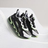 安踏 赤焰革面跑步鞋安踏男童鞋秋冬款中大童减震回弹耐磨旋钮扣运动鞋