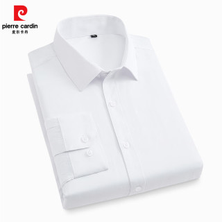 皮尔·卡丹 皮尔卡丹（pierre cardin）男士纯色商务免烫抗皱长袖衬衫（多款可选）