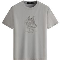  SEPTWOLVES/七匹狼 抗菌 男士短袖T恤 L 170/88A 005(浅灰)