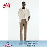 H&M 合身版 男士西裤 米色004 28 165/72