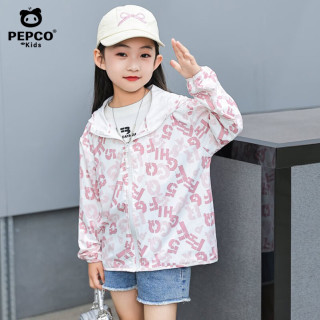 小猪班纳 儿童新款防晒衣 字母紫色