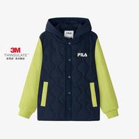 FILA 男中大童（130-175）棉服男童时尚休闲宽松连帽保暖外套