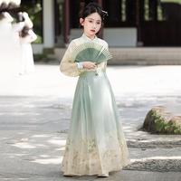 安妮优儿 儿童马面裙女童2026新款春夏季套装新中式中国风唐装古风汉服