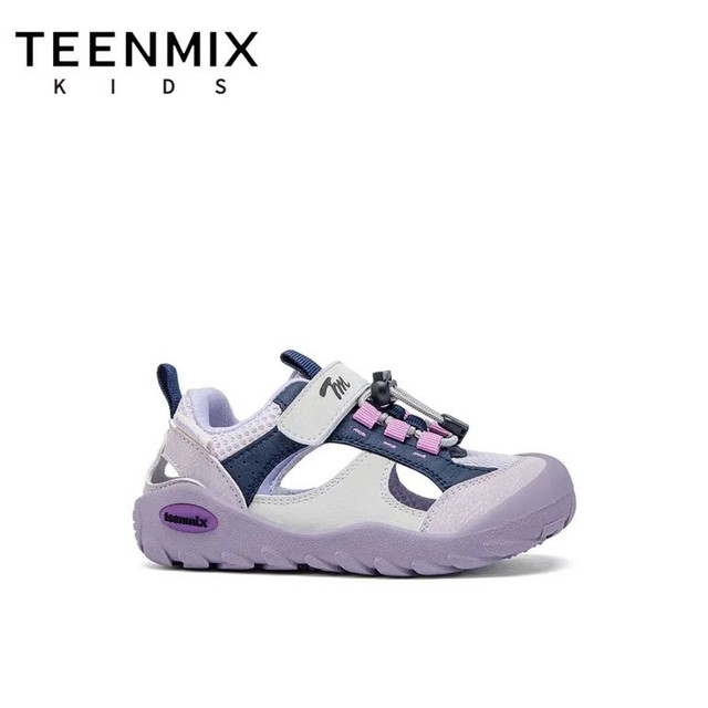 天美意 童鞋夏季凉鞋软底网面包头户外溯溪沙滩鞋