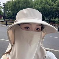 全方位防晒帽透气遮脸面罩护颈一体太阳帽防紫外线户外遮阳帽女夏