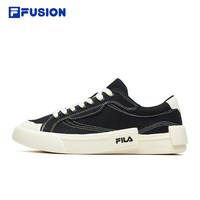 FILA FUSION斐乐POP潮牌帆布鞋女鞋夏季运动鞋休闲板鞋男鞋黑色