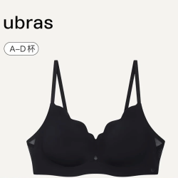 Ubras 软支撑透气花瓣杯聚拢防外扩无痕文胸罩内衣女 黑色 S