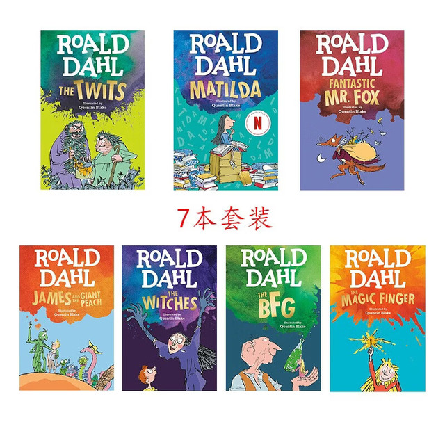 罗尔德·达尔 (7本）了不起的狐狸爸爸 詹姆斯与大仙桃 蠢特夫妇 进口原版 英文分级阅读绘本