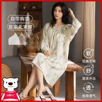 北极绒 女士长袖睡裙 明星同款